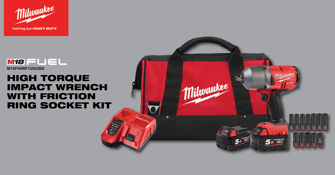 M18 FUEL HIGH TORQUE IMPACT WRENCH WITH FRICTION RING SOCKET KIT