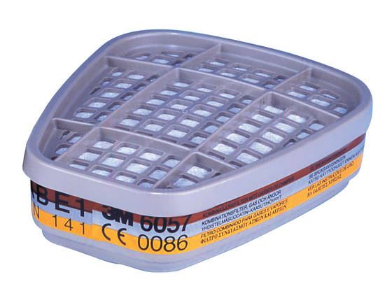 pair 3M Organic Vapour/Acid Gas Cartridge Filter 6057 (A1B1E1)