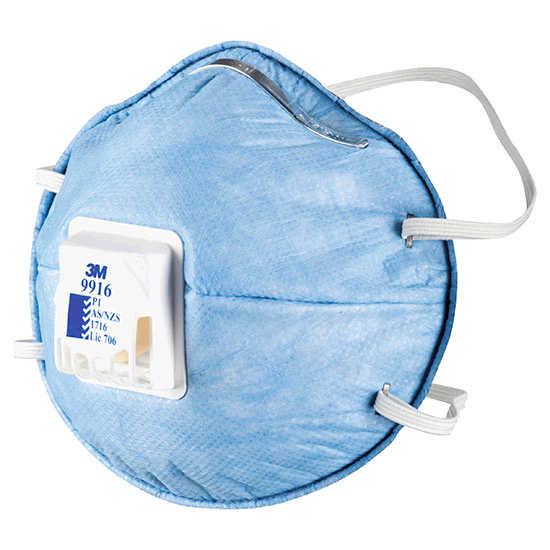 box10 3M Cupped Particulate Respirator- P1 with Nuisance Level* Acid Gas Relief- valved