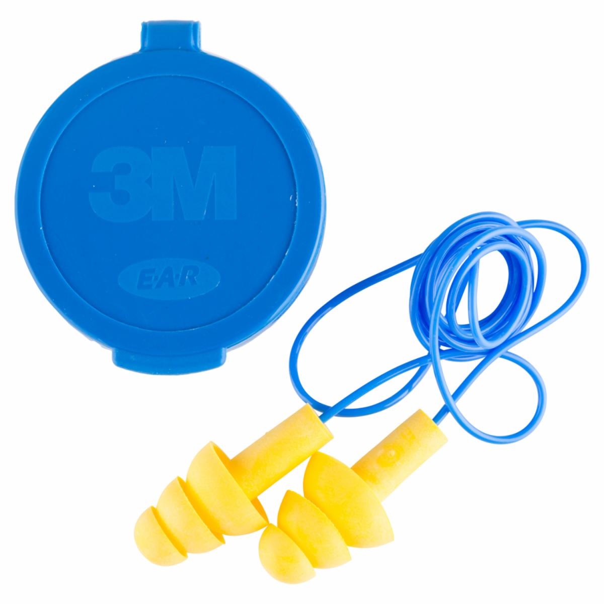 pair- Reusable Ultrafit Corded Ear Plugs with Case - Class 3
