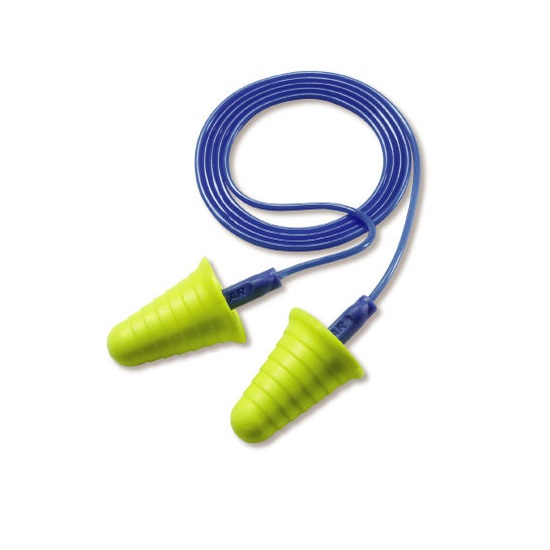 bag200prs E-A-R YELLOW CORDED EARPLUGS PUSH-INS WITH GRIP RINGS
