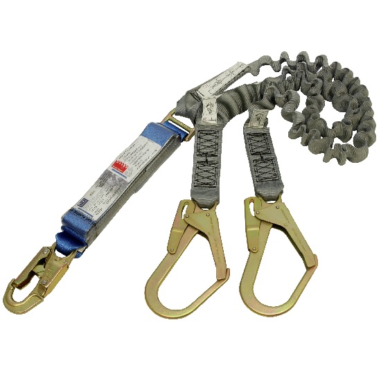 EZ-Stop 2.0m Lanyard, Webbing, Double Tail -Snap Hook/Scaffold Hook