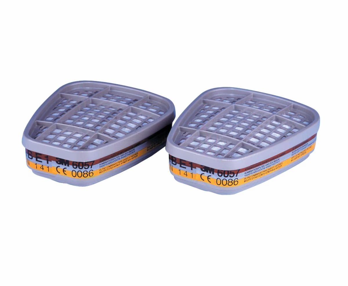 pair 3M Organic Vapour/Acid Gas Cartridge Filter 6057 (A1B1E1)