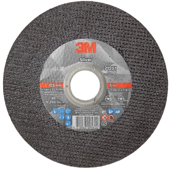 180mm x 2.0mm x 22mm 3M 71802 Silver Cut-Off Wheel