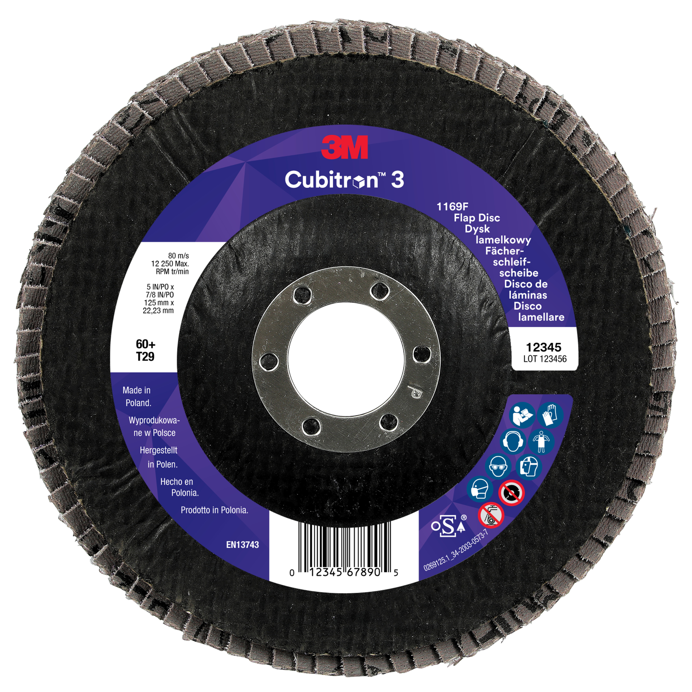 ea 125 x 40+ 3M Cubitron 3 Flap Disc 1169F