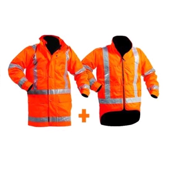 Bison Stamina Jacket & Vest Combo 5n1 TTMC Day/Night - Orange