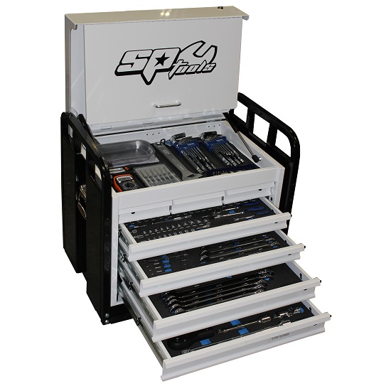 380pce Metric/Imperial Tool Kit In Heavy Duty Field 7 Draw Black Tool Box - SP Tools