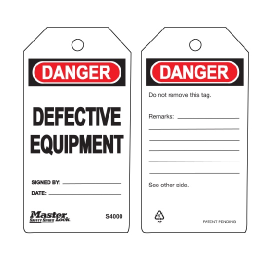 Danger Defective Equipment Safety Tags (6pk)