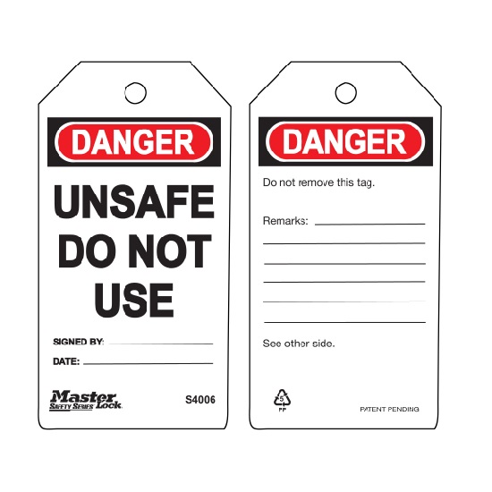 Danger Unsafe Do Not Use Safety Tags (6pk)