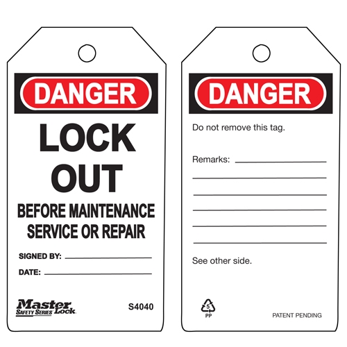 Danger Lock Out Before Maintenance Service Or Repair Safety Tags (6pk)