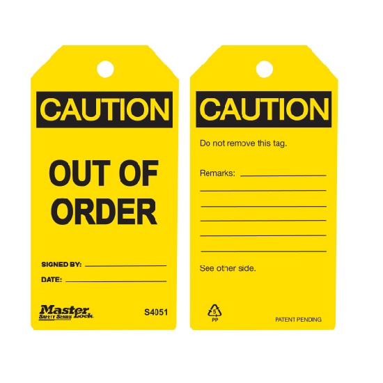 Caution Out Of Order Safety Tags (6pk)