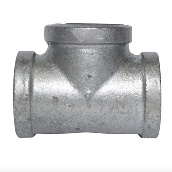 100NB BSPT Thread Malleable Tee HD Galvanised