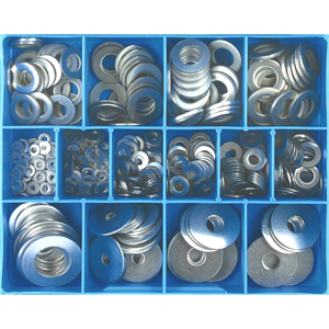 385pc STAINLESS FLAT WASHER ASSORTMENT (MM/IMP) - 304/A2