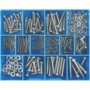 256pc STAINLESS MACHINE SCREW & NUT ASSORTMENT - 304/A2