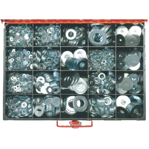 box-FLAT X BODY WASHERS ZINC PLATED ASSORT.