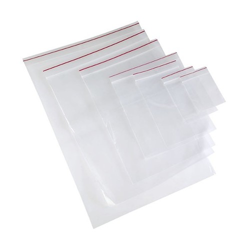 pkt25 Marbig Plastic Bag Resealable 40Mu W200 X L255mm Clear With Writing Panel