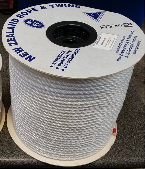 roll-M08mmx220mtr WHITE DURADAN POLYPROP ROPE 