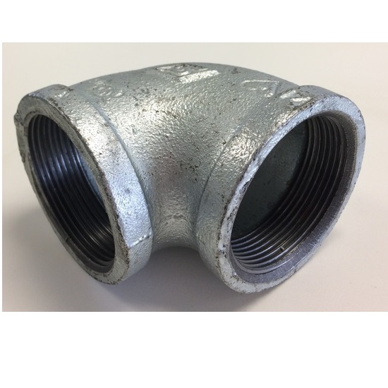 8NB BSPT Female/Female 90 Degree Malleable Elbow HD Galvanised