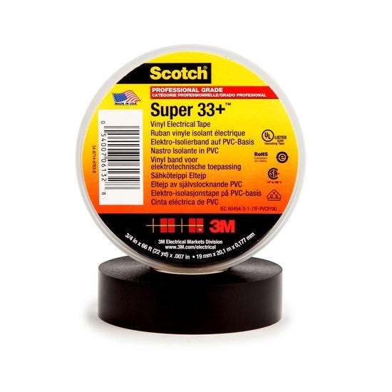 roll - Scotch Super 33+ Vinyl Electrical Tape, 25mm x 33m
